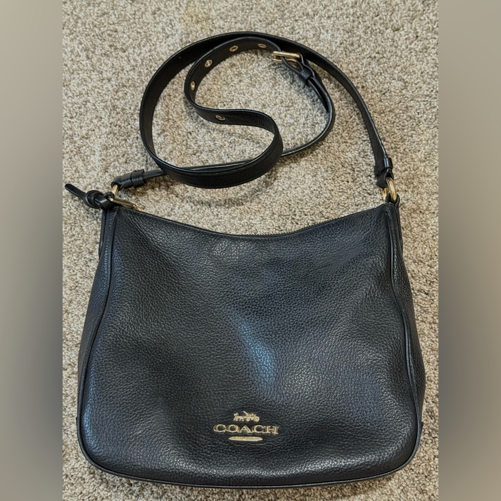 Coach Ellie File Crossbody Bag - Black Pebble Leather